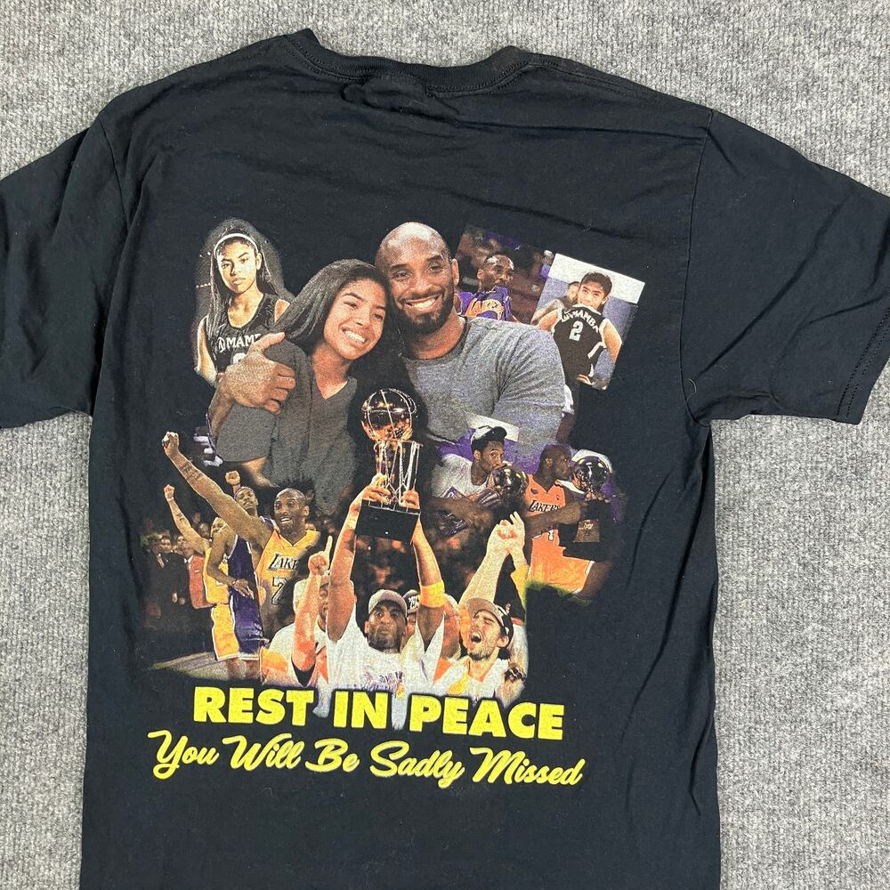Jerzees T-Shirt Mens Size S Black Kobe Bryant Memorial Tribute Graphic Cotton